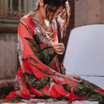 Coral Passion Flower Robe