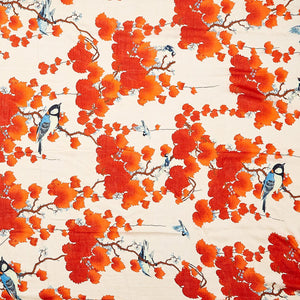 Blossom Branch Print Red Robe