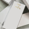 Long Skinny Gold Foil Mr + Mrs