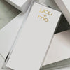 Long Skinny Gold Foil You + Me