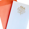 Long Skinny Gold Foil Coral Notepad