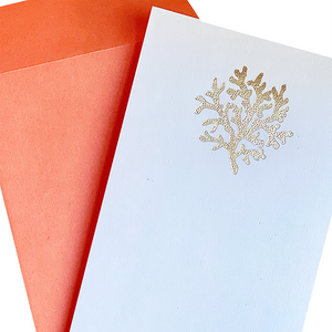 Buck Gold Foil Coral Notepad