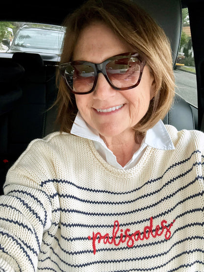 stripe roll neck sweater - palisades