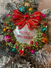 hand painted ornament - wreath - pacific palisades
