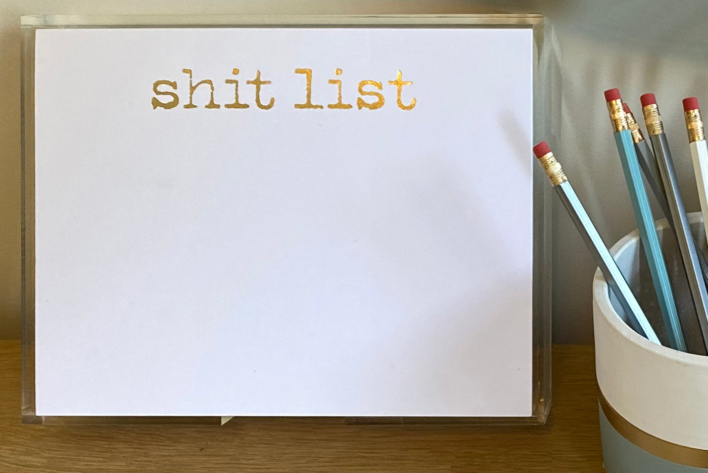 Luxe Gold Foil Shit List Notepad