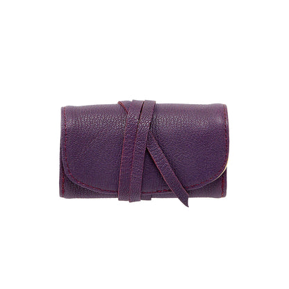 small jewelry roll - goatskin