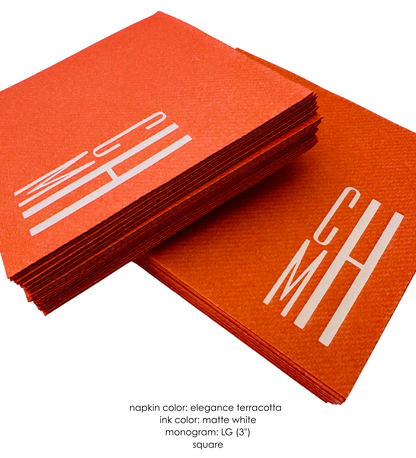 custom monogram cocktail napkins