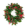 MAGNOLIA & RED BERRY WREATH - 24 INCH
