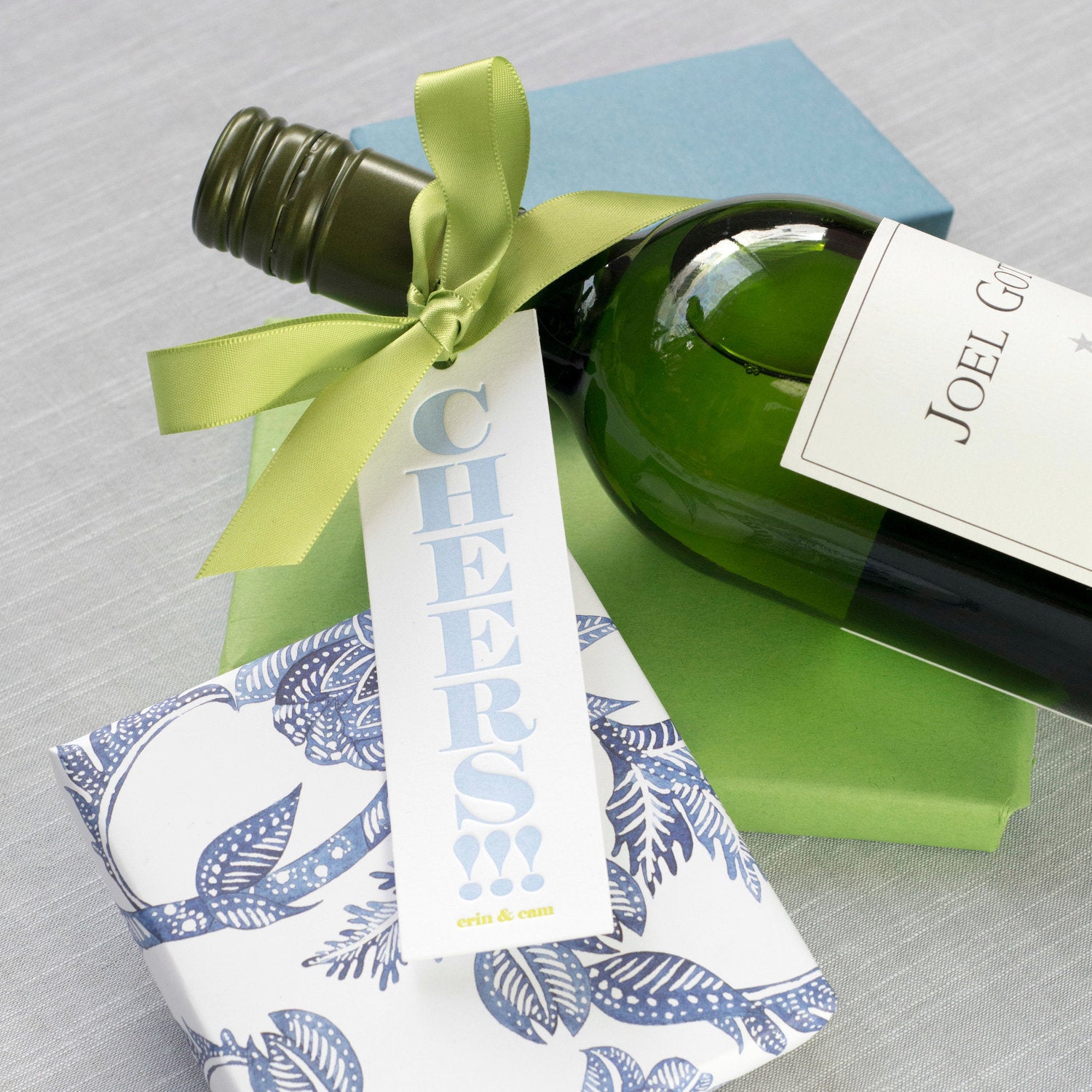 Personalized "Cheers" Gift Tag Vertical