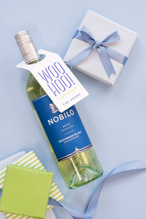 Personalized "Woo Hoo" Wine Tag