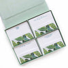 grand silk stationery box - sea foam + palm leaf