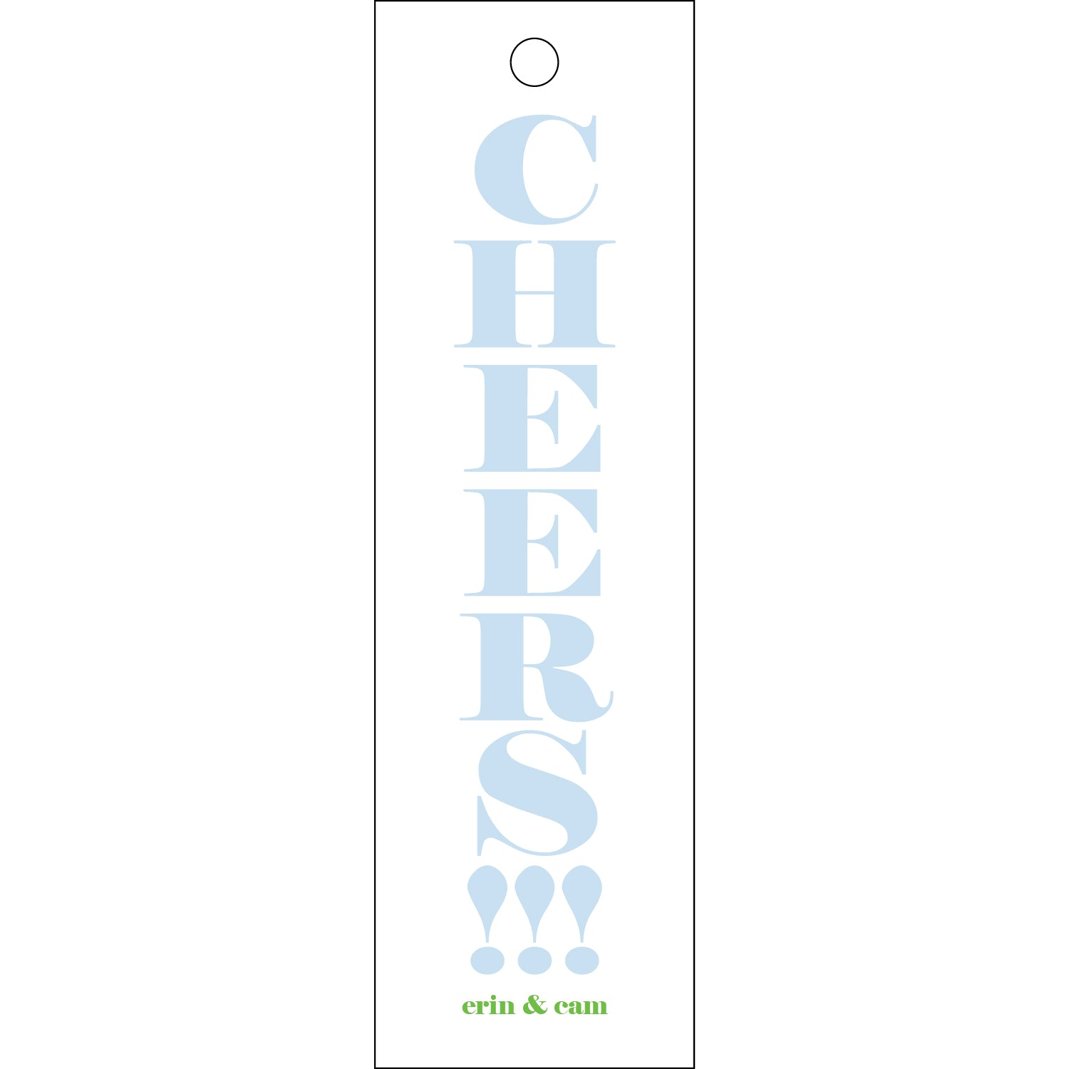 Personalized "Cheers" Gift Tag Vertical