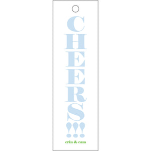 Personalized "Cheers" Gift Tag Vertical