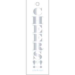 Personalized "Cheers" Gift Tag Vertical
