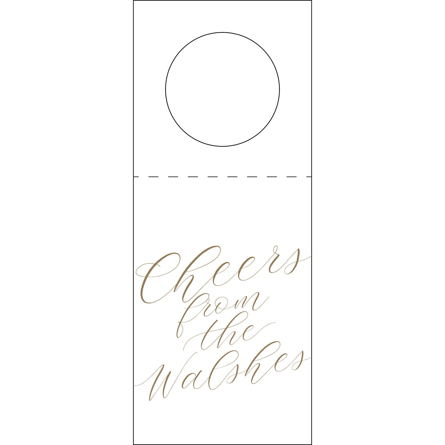 Personalized "Cheers" Script Wine Tag