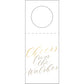 personalized "cheers" script wine tag