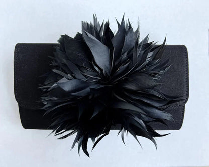Avery Clutch -  Black - Feather