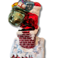 hand painted ornament - santa's on the roof!
