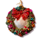hand painted ornament - wreath - merry christmas