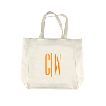 personalized linen tote