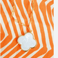 Riley Large Clover Shell Necklace - 18k Plated Paper Clip Chain