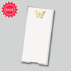 Long Skinny Gold Foil Butterfly Notepad