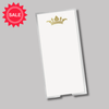 Long Skinny Gold Foil Crown Notepad