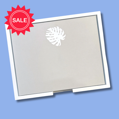 Large White Foil Leaf Notepad