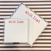 Small Square Red Shit List Notepad